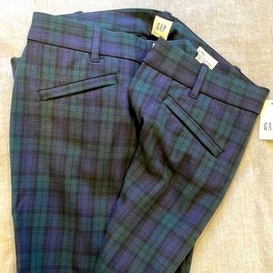 Gap plaid pants Green Blue and black